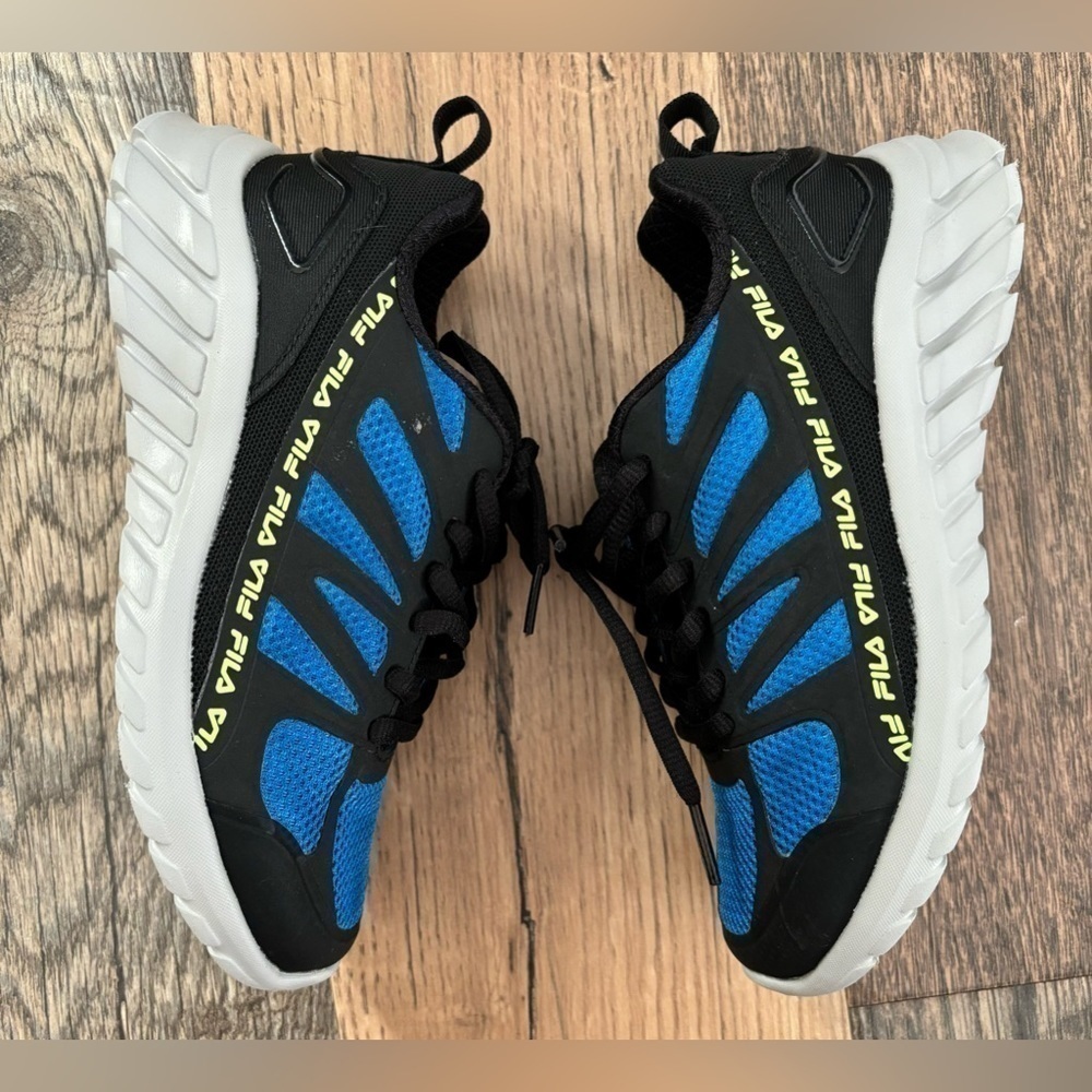 Boys Fila Shoes Galaxia 2 Blue Black Sz 1 - Picture 3 of 6